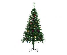 Albero Di Natale Artificiale 180 Cm Palline E Decorazioni In Pvc Ferro