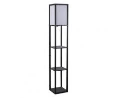Scaffale Soggiorno In Mdf Con Lampada 40w Nero Bianco 26x26x160 Cm