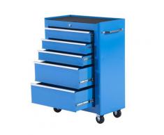 Carrello Porta Utensili Da Officina Con Cassettiera Azzurro 61.5x33x85 Cm