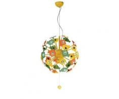 Lampadario Sospensione Sferico Pesciolini Metallo Acrilico Cameretta 1,98 Watt E14 Ambiente K-surf/s41
