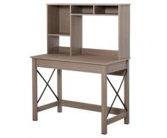 Scrivania Da Ufficio Porta Pc 105x50x137,5 Cm Con Libreria In Legno Truciolare Marrone