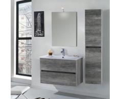 Mobile Da Bagno Sospeso 80cm Colonna P32cm Mazzoni Maiorca Light Grigio Cemento