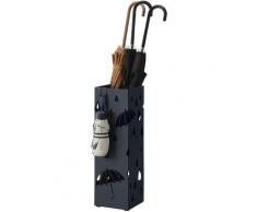 Portaombrelli 15,5x15,5x49 Cm Con Vaschetta In Metallo Nero