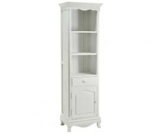 Mobile Libreria 1 Anta 1 Cassetto In Legno Adami Basilea Bianco Anticato