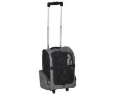 Trolley Zaino Trasportino Per Cani E Gatti 42x25x55 Cm In Oxford Con Rete Traspirante Grigio