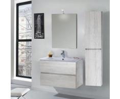 Mobile Da Bagno Sospeso 100cm Colonna P32cm Mazzoni Maiorca Light Bianco Frassinato