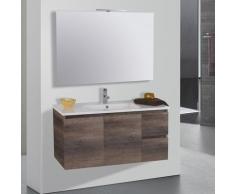 Mobile Da Bagno Sospeso 100cm Mazzoni Maiorca Light 2+2 Grigio Frassinato