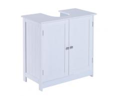 Mobile Sottolavello Da Bagno 60x30x60 Cm 2 Ante Bianco