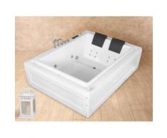 Vasca Idromassaggio 2 Posti 190x147 Cm Cromoterapia Vorich Italian Design Bianca