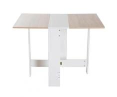 Tavolo Da Pranzo Moderno Salvaspazio Bianco Rovere 103x76x73.5 Cm