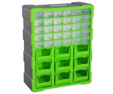 Cassettiera Box Per Accessori Minuteria Verde 38x16x47.5 Cm