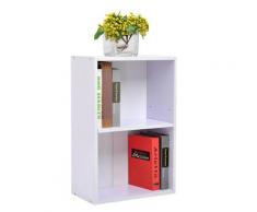 Mobiletto Libreria Con Ripiano In Legno Bianco 40x24x61 Cm