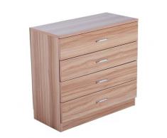 Cassettiera Con 4 Cassetti In Legno 72x33.5x67 Cm