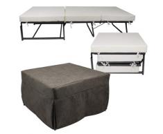Pouf Letto Brandina Con Materasso Pieghevole 78x78x47 Cm Avalli Contract Marrone