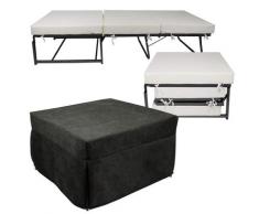 Pouf Letto Brandina Con Materasso Pieghevole 78x78x47 Cm Avalli Contract Grigio
