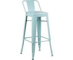 Sklum - Sgabello alto con schienale in acciaio (76 cm) LIX Blu Isola Paradiso Sala da Pranzo Cucina