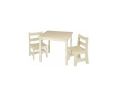 Set Tavolino e 2 Sedie per Bambini Tavolino in Legno Varie Colorazioni colore: Beige e Rovere