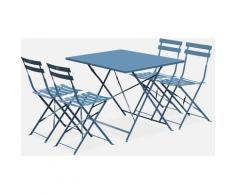 Salotto da giardino, bistrot, pieghevole - modello: Emilia, rettangolare, colore: Blu ombreggiato