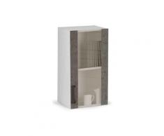 Pensile vetrina grigio cemento 1 anta in legno nobilitato h.72x40x32cm