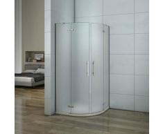 195 cm Box Doccia Semicircolare Opaco 2 Porte Battenti Sloon Cristallo 6 mm Temperato Satinato