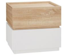 Homcom - Comodino con 2 Cassetti in Legno, Design Moderno e Impilabile, 50x40x47.5cm