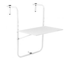Tavolo pieghevole in metallo per balcone 60x40 cm bianco - Primematik
