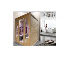 Sicorage - Sauna infrarossi cinque posti 180x120cm, cromoterapia, ozono, radio legno hemlock Vittra