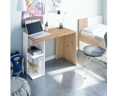 Scrivania ad angolo reversibile modernaper ufficio e studio con scaffale, Tavolo da