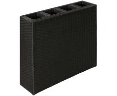 Vidaxl - Letto Rialzato da Giardino con 4 Vasi in Polyrattan Nero Nero
