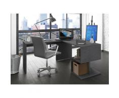 Dmora Scrivania ad angolo per ufficio con scaffale, Made in Italy, Tavolo da computer, Scrittoio