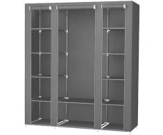 Armadio pieghevole in tessuto Armadio guardaroba Armadio pieghevole 172 * 134 * 43 cm - Gris