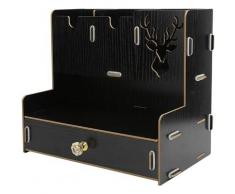 Organizer da scrivania Portapenne in legno Forniture di cancelleria per scaffali per ufficio a casa