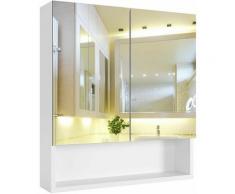 Armadietto a specchio Mobiletto Pensile Bagno Armadietto da Bagno Mobiletto in Legno da Parete per