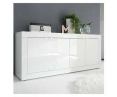 Madia 4 ante BASIC credenza moderna bianco lucido design casa cucina soggiorno