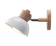 Wottes - Retro Lampada da Parete E27 Interni Applique da Parete Ferro Battuto Legno Applique Camera