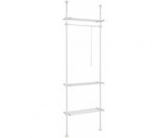 Cabina Armadio componibile Armadio Appendiabiti Altezza Regolabile: 200~270 cm,Lunghezza: 52-80 cm