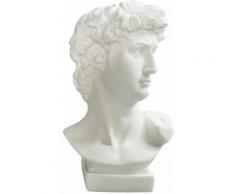 Scultura in resina bianca Testa in gesso Porta pennelli per trucco Vaso Decorazione da tavola, L