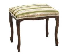 Sgabello Pouff in legno noce scuro imbottito Verde