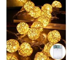 Luci per interni 40 sfere in rattan LED bianco caldo IP20 Classificazione 5M Decorazioni per il