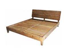 Milani Home - letto di design moderno in legno di pino riciclato massiccio stile moderno vintage