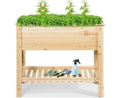 Orto Urbano Rialzato per Piante, Fioriera in Legno, Aiuola Rialzata Letto Giardinaggio, Lettino da