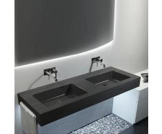 Top con doppio lavabo integrato effetto Ardesia 140X50 cm realizzato in marmo resina Relax Design