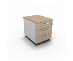 Cassettiera da ufficio con Rotelle OFFICE, L 42 x P 56 x H 51 cm (Rovere Chiaro) - Marrone