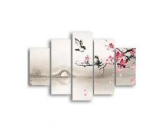 Homemania - Quadro Farfalle - 5 Pezzi - Animali - da Soggiorno, Camera - Multicolore in mdf, 95 x