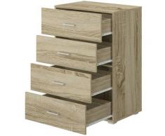 Cassettiera Rovere 4 Cassetti