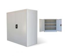 Nova - Armadio per Ufficio Portadocumenti archivio in Acciaio a 2 Ante 90 cm Grigio