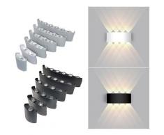 Applique Murale Led Extérieure Étanche Jardin Éclairage Aluminium, Intérieur Chambre Salon Escalier