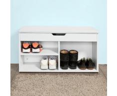 Scarpiera da ingresso,Cassapanca,Portascarpe con cuscino,bianco,FSR27-W - Sobuy