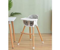 Newborn - Seggiolone Pappa in Legno, Seggiolone per bambini 2 in 1, Vassoio Regolabile, per