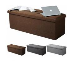 Cassapanca Pouf Contenitore in Tessuto 110x37,5x38cm Vari Colori colore: Marrone